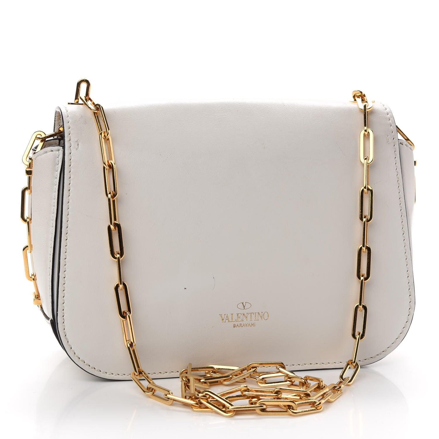 Valentino Garavani Vitello Chain Flap Bag White 3 of 12