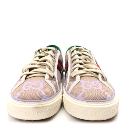 Gucci Monogram Jumbo GG Web Womens 1977 Tennis Sneakers 40.5 Beige Lapis Mystic White 3 of 8