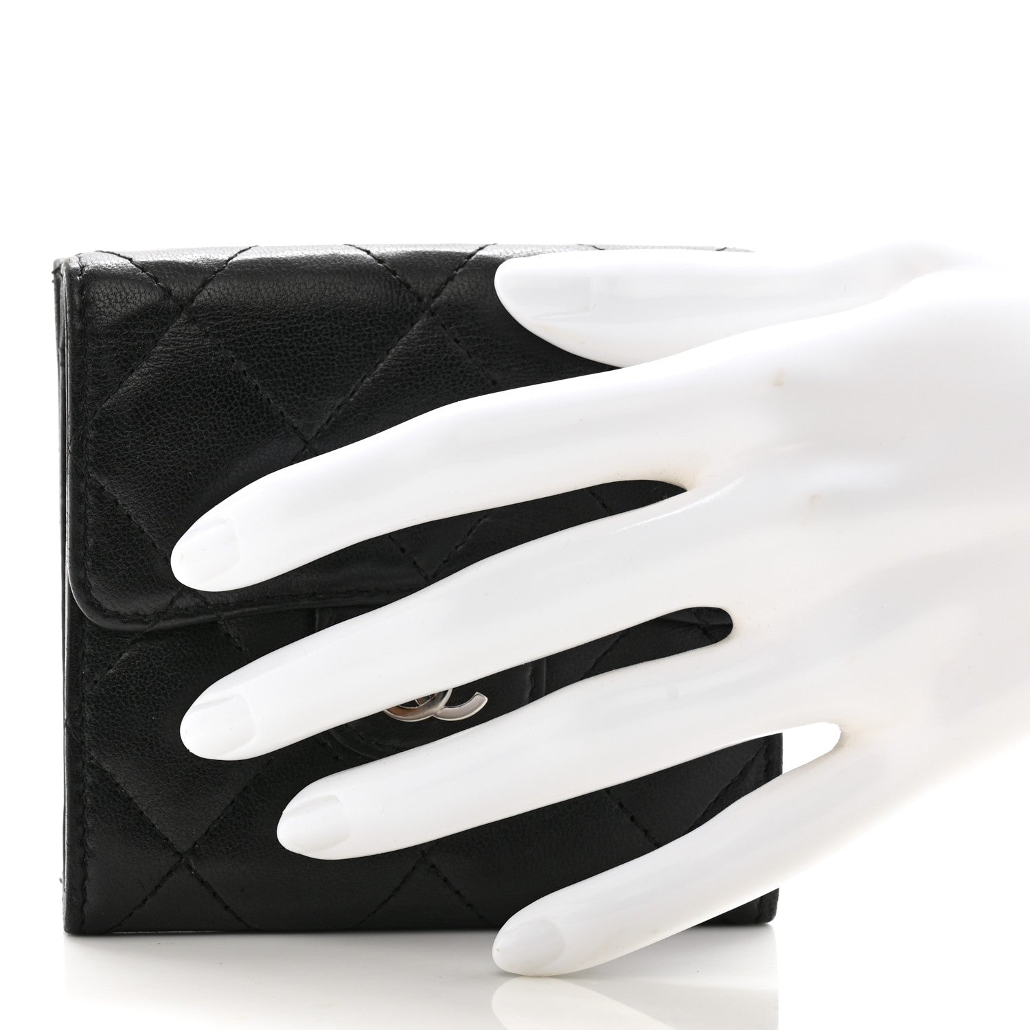 Chanel Lambskin Quilted Double Sided Wallet Black 2 of 13