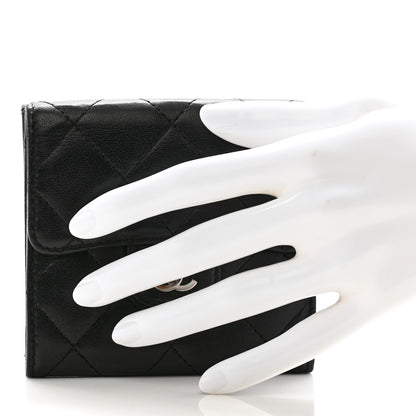 Chanel Lambskin Quilted Double Sided Wallet Black 2 of 13