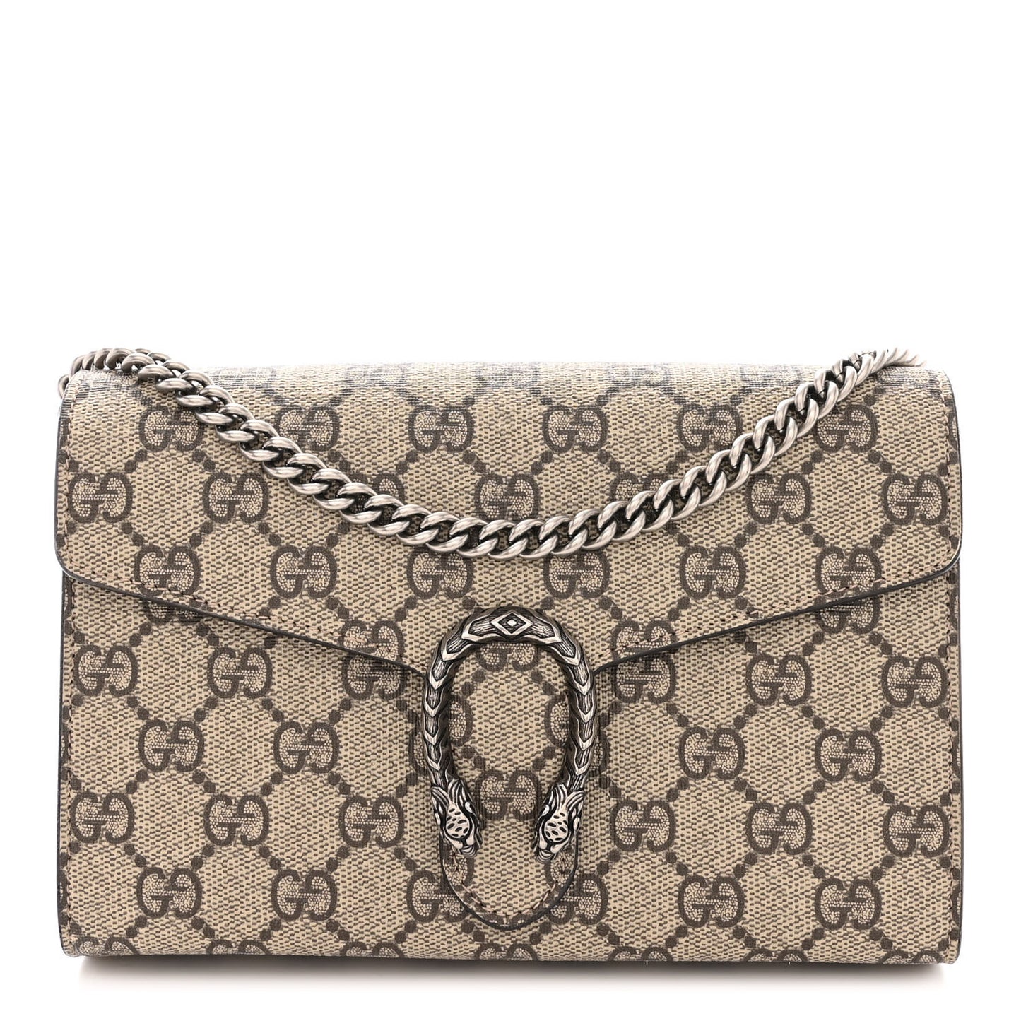 GG Supreme Monogram Mini Dionysus Chain Wallet Beige Taupe