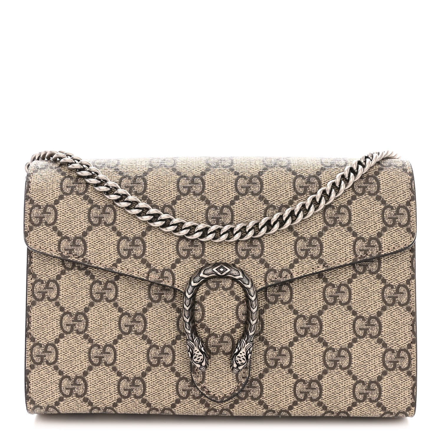 Gucci GG Supreme Monogram Mini Dionysus Chain Wallet Beige Taupe 1 of 11