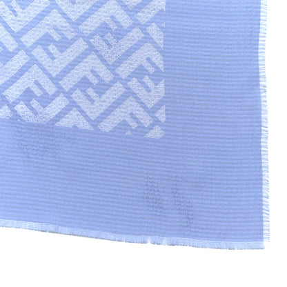 Fendi Silk Wool FF Scarf Blue 3 of 4