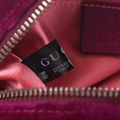 Gucci Velvet Matelasse GG Marmont Belt Bag 85 34 Fuchsia Violet Cyclamen 7 of 13