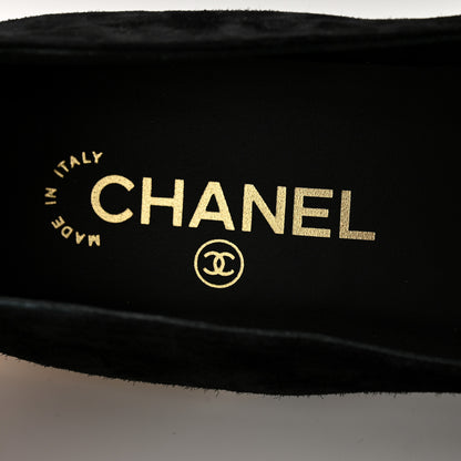 Chanel Suede Patent Cap Toe CC Mary Jane Flats 41 Black 6 of 9