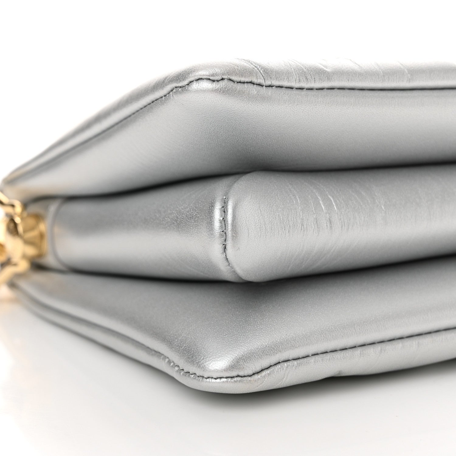 Louis Vuitton Lambskin Embossed Monogram Coussin BB Silver 8 of 10