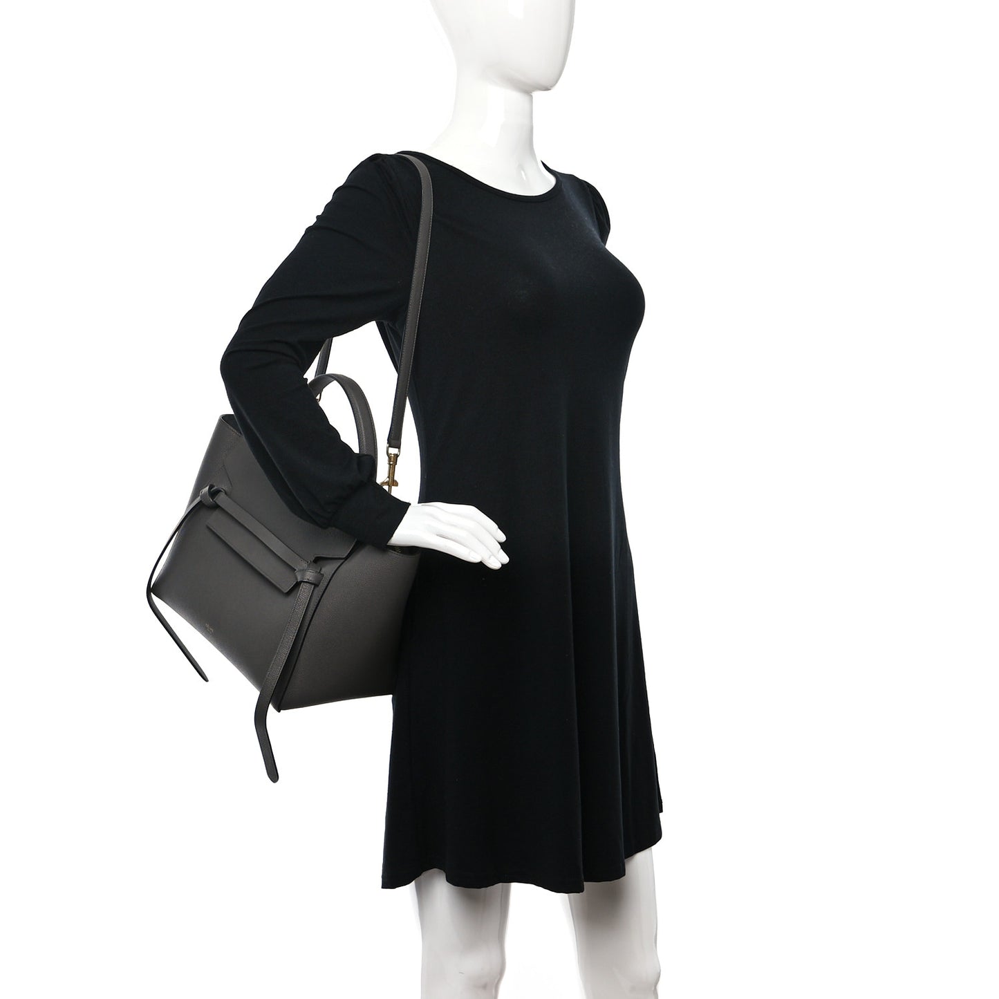 Grained Calfskin Mini Belt Bag Grey