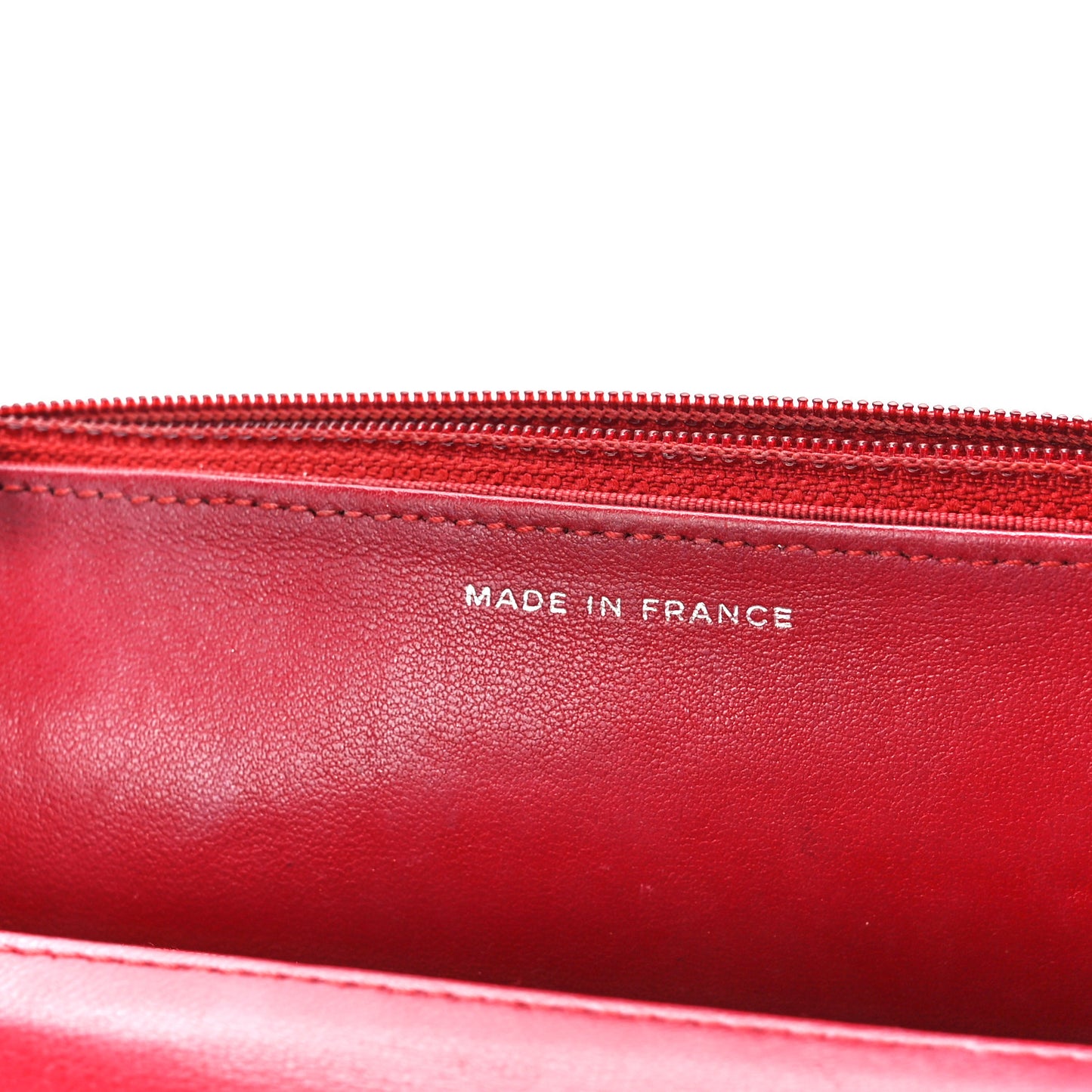 Lambskin Quilted Wallet On Chain WOC Red