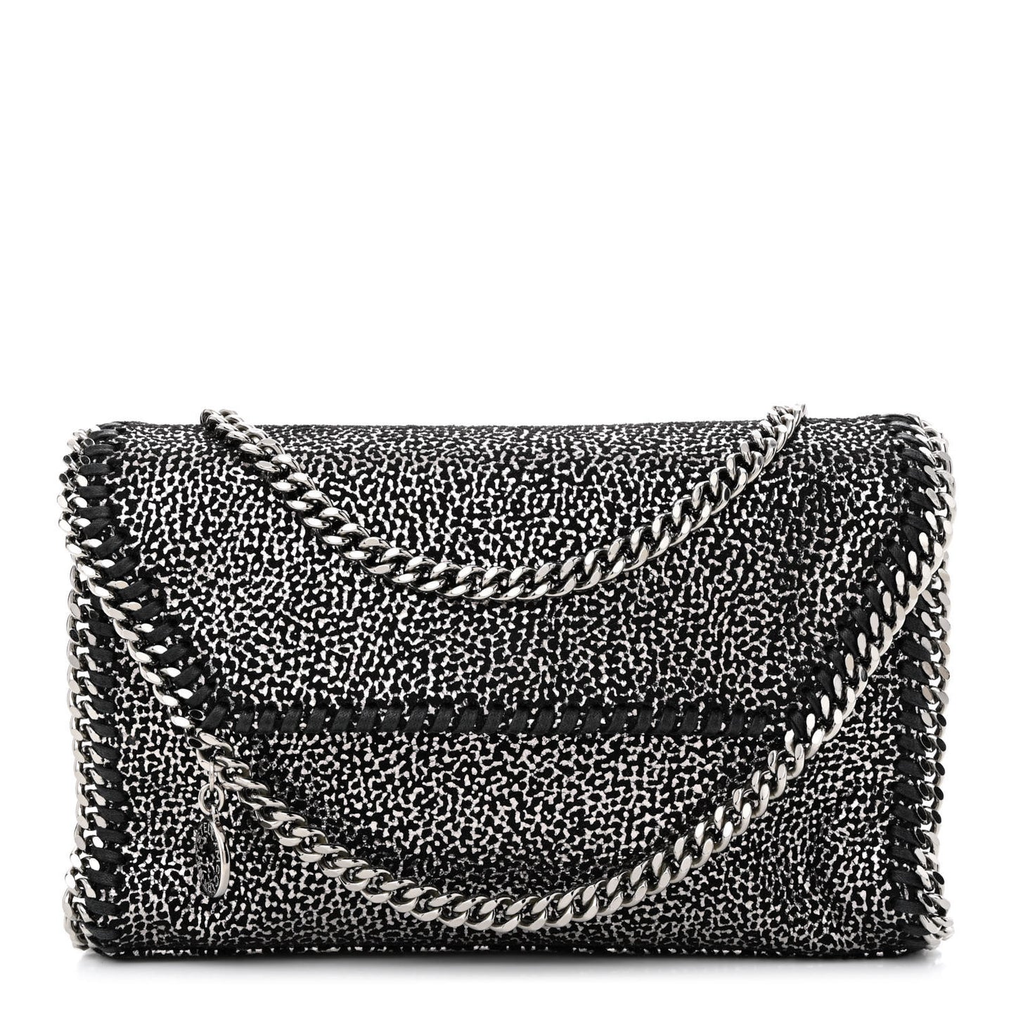 Chamois Shiny Dotted Mini Falabella Crossbody Bag Ruthenium