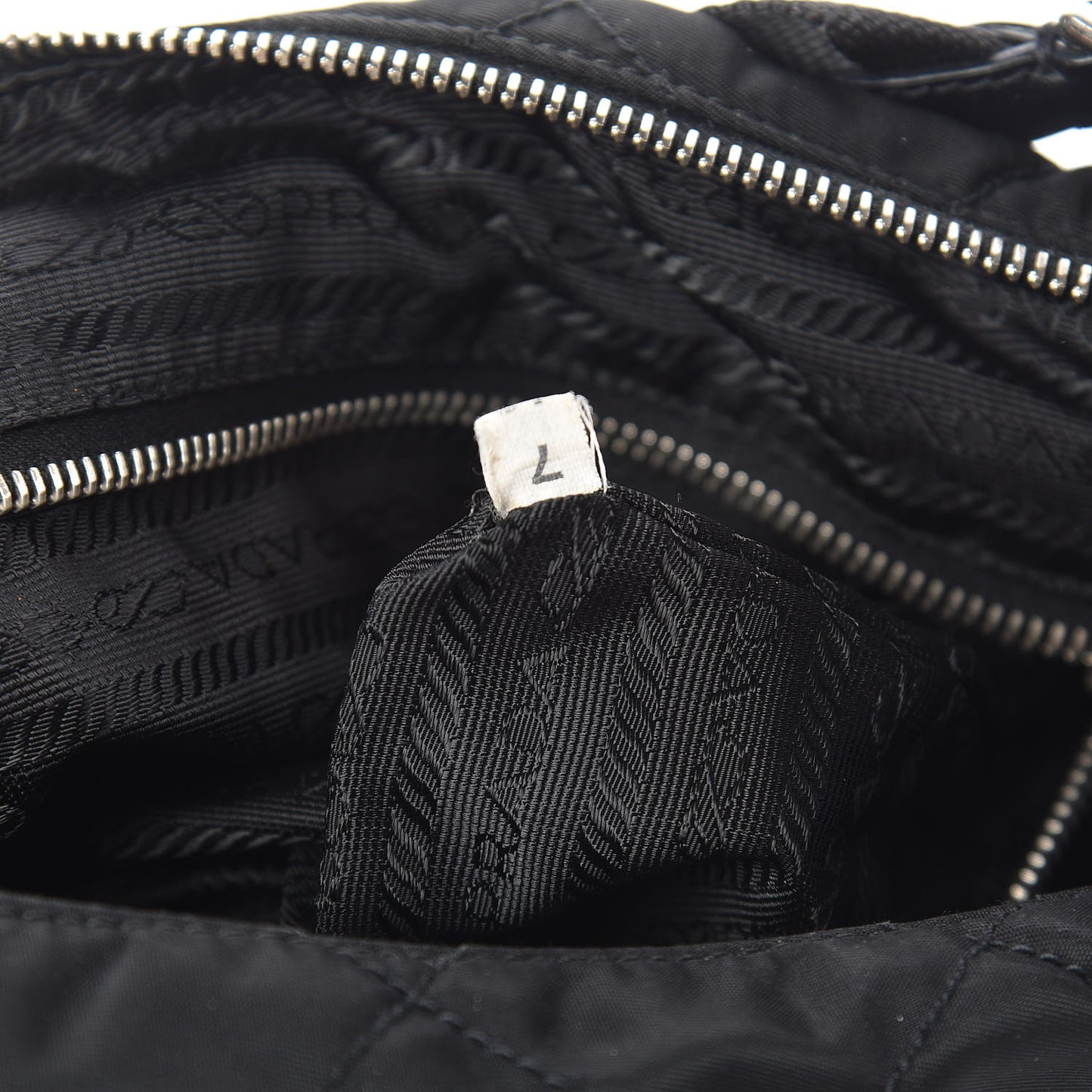 Nylon Tessuto Impuntu Quilted Shoulder Bag Black
