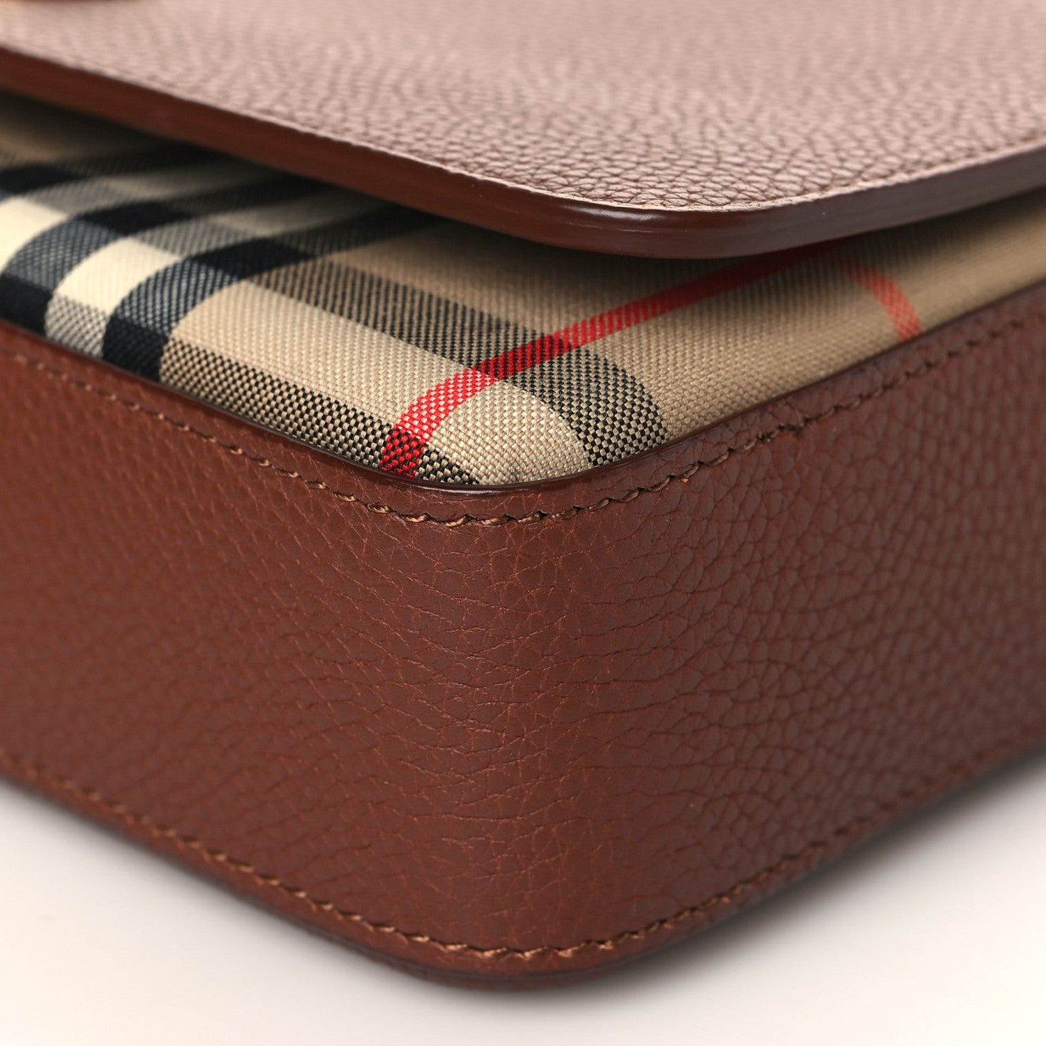 Burberry Grainy Calfskin Vintage Check Hampshire Crossbody Archive Beige Tan 8 of 8