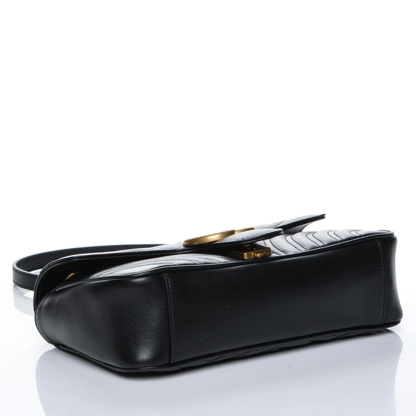 Calfskin Matelasse Small GG Marmont Shoulder Bag Black