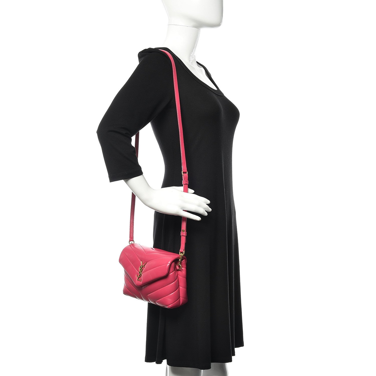 Saint Laurent Calfskin Y Quilted Monogram Toy Loulou Crossbody Bag Freesia 2 of 17