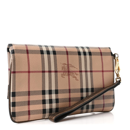 Burberry Haymarket Check Metallic Adeline Foldover Clutch Brown 3 of 10