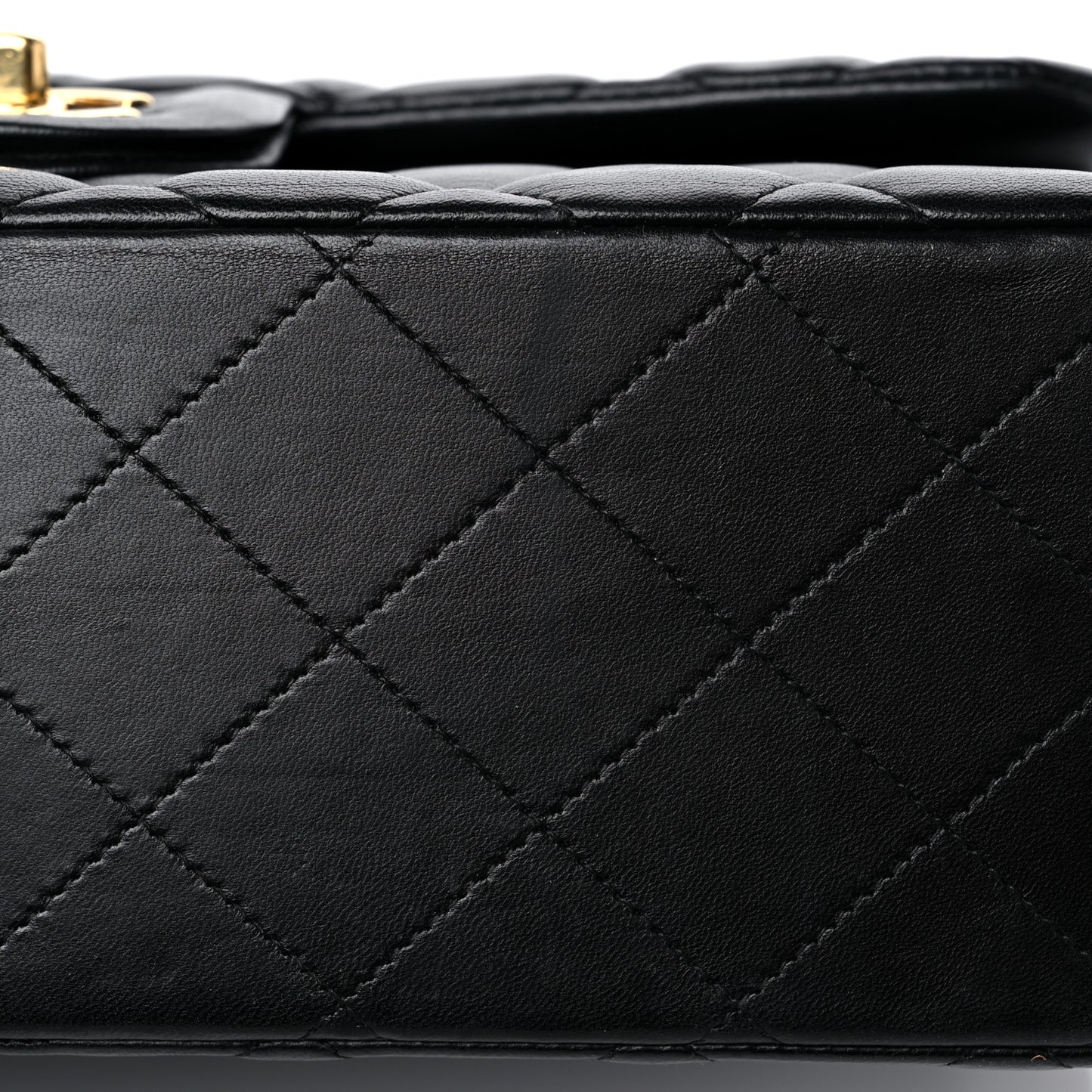 Lambskin Quilted Jumbo Double Flap Black