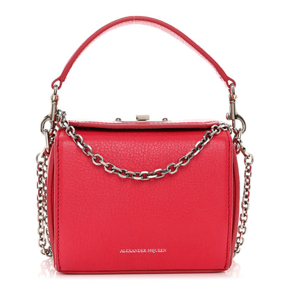 Alexander McQueen Silky Amish Grain Calfskin Box Shoulder Bag 19 Red 1 of 10