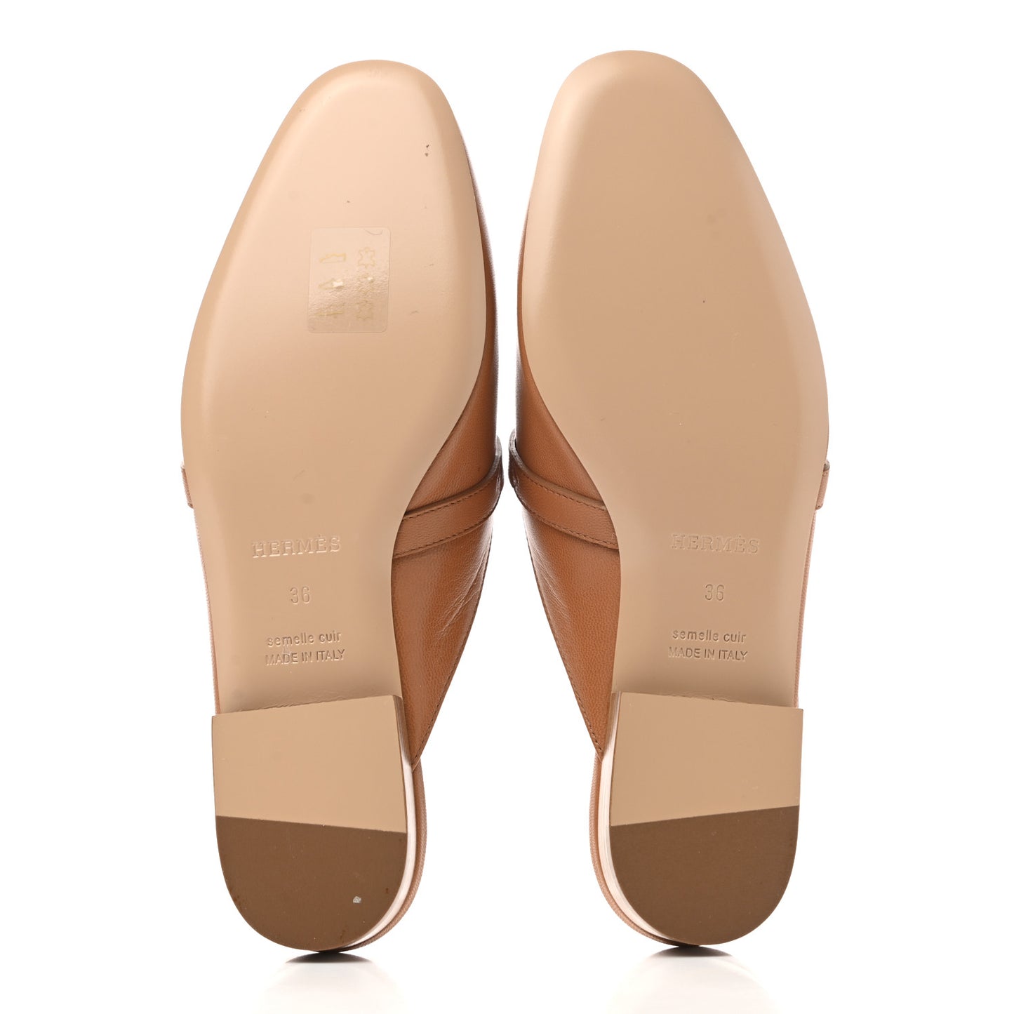 Cotton Canvas Calfskin Oz Mules 36 Naturel Beige Dore
