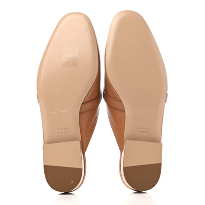 Hermes Cotton Canvas Calfskin Oz Mules 36 Naturel Beige Dore 5 of 9