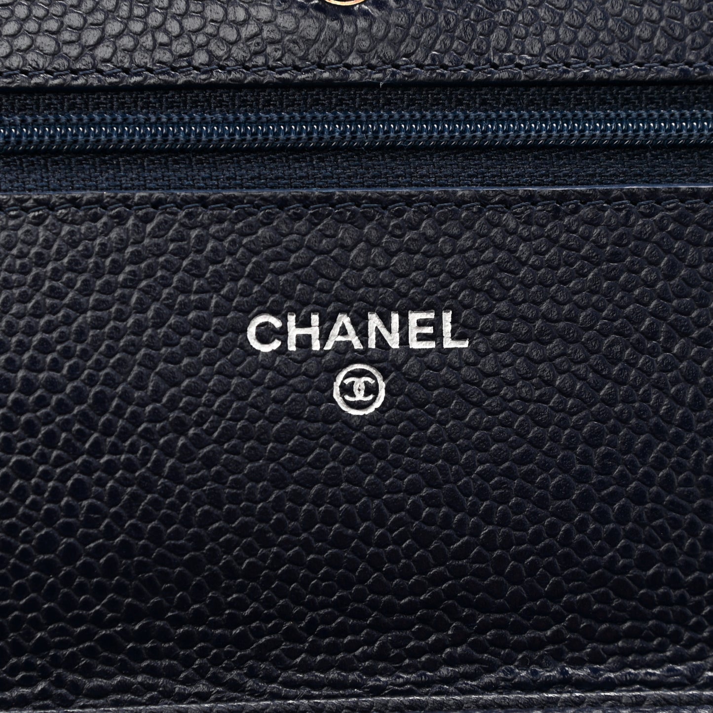 Caviar Quilted Wallet On Chain WOC Navy