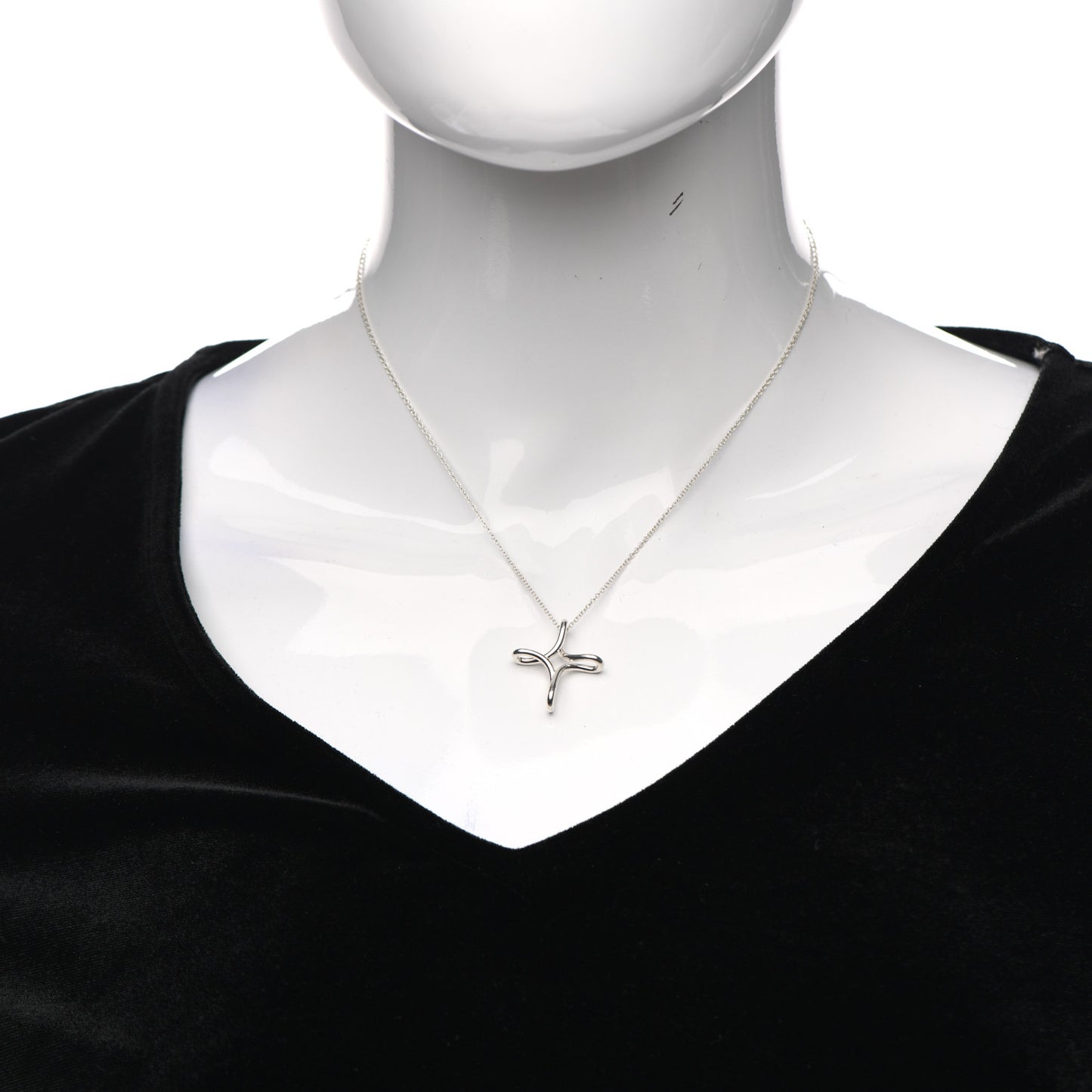 Sterling Silver Elsa Peretti Infinity Cross Pendant Necklace