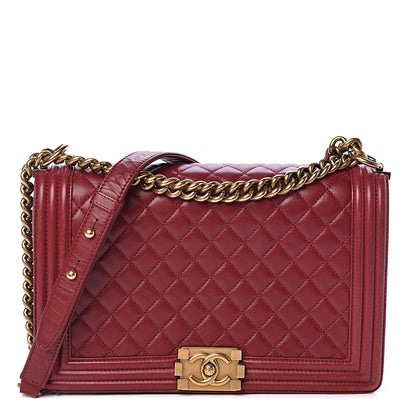 Chanel Lambskin Quilted New Medium Boy Flap Dark Red 1 of 12
