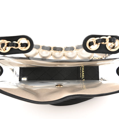 Chanel Lambskin PVC Sand By The Sea Flap With Pearl Strap Black 5 of 10