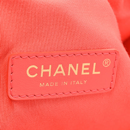 Chanel Cotton Canvas Large CC Embrace Hobo Coral 7 of 10
