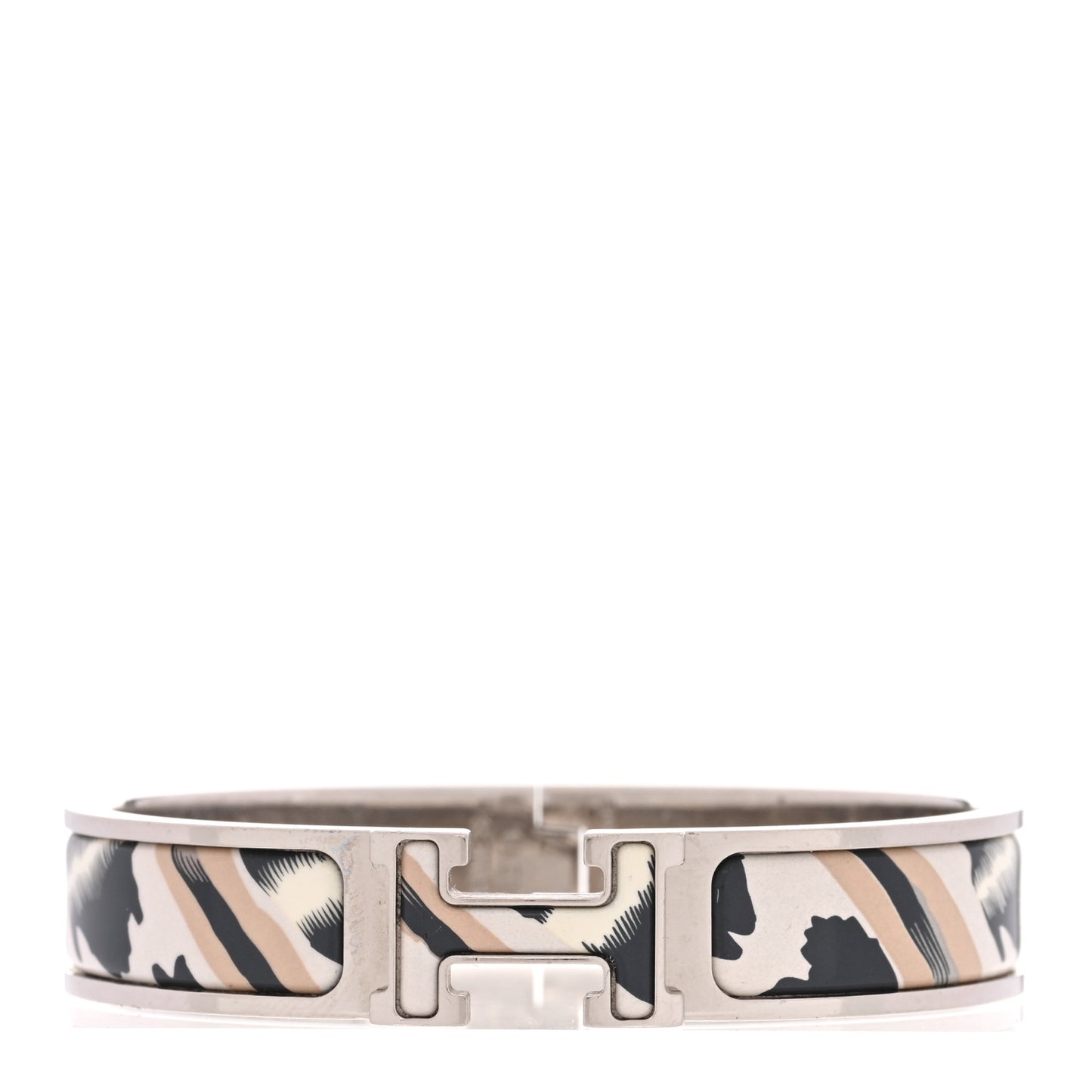 Enamel Printed Le Chat Carre Narrow Clic Clac H Bracelet PM Lumière