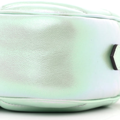 Gucci Iridescent Nappa Chevron Matelasse Small GG Marmont Chain Shoulder Bag Iridescent Salvy Green 10 of 11