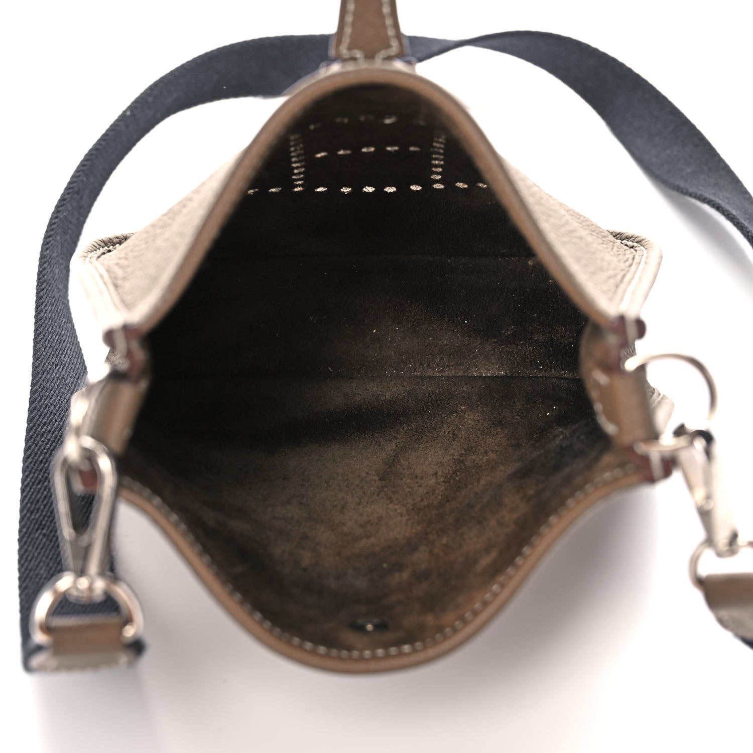 Hermes Taurillon Clemence Amazone Evelyne TPM Etoupe Bleu Indigo 5 of 8
