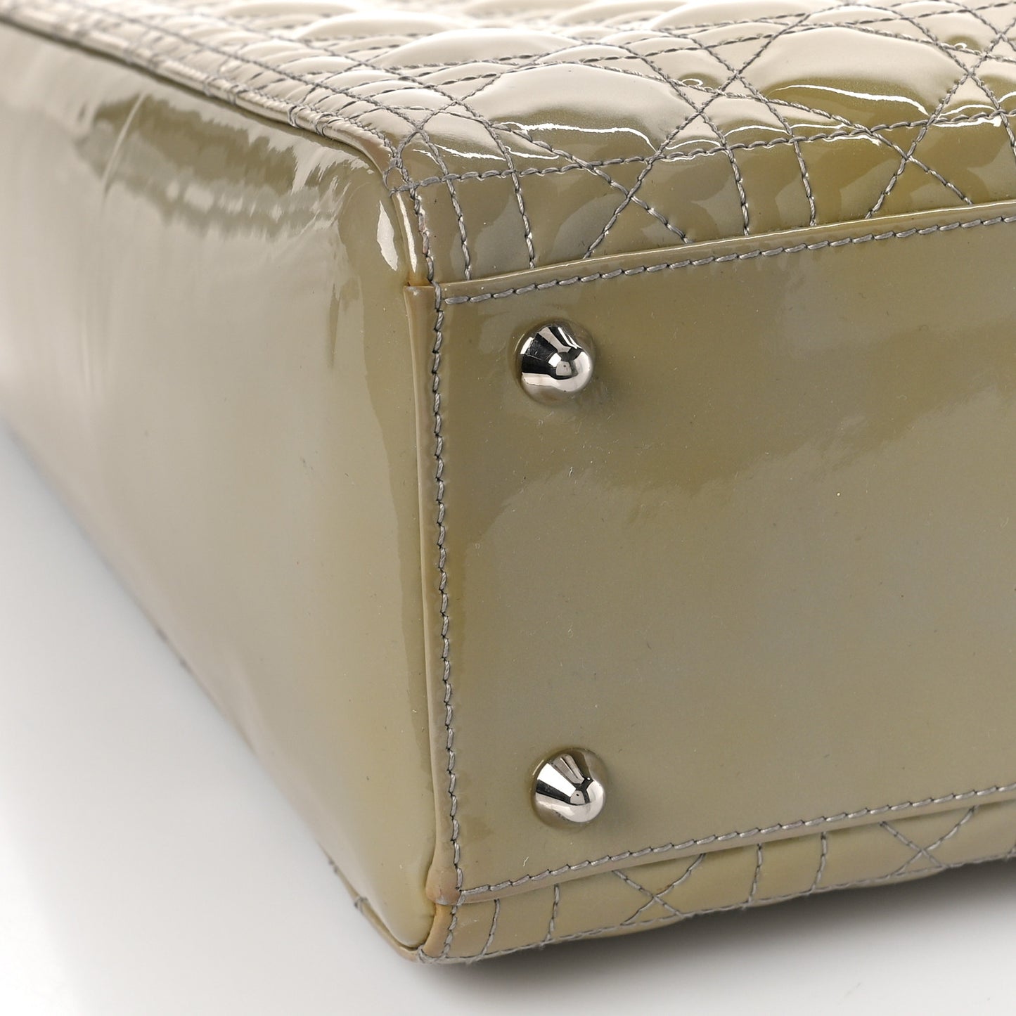 Patent Cannage Large Lady Dior Grey