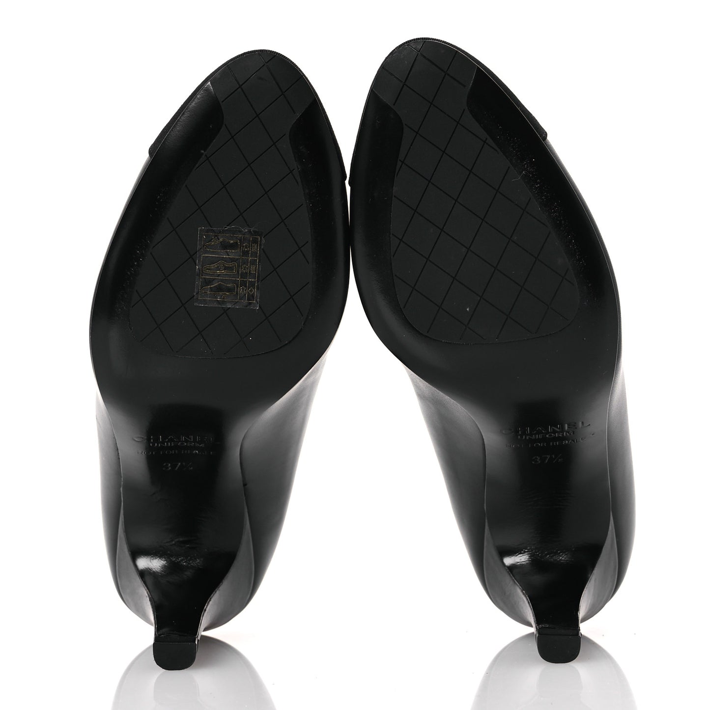 Lambskin Grosgrain Cap Toe CC Pumps 37.5 Black