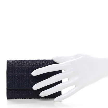 Loewe Calfskin Embossed Small Wallet Navy 2 of 8
