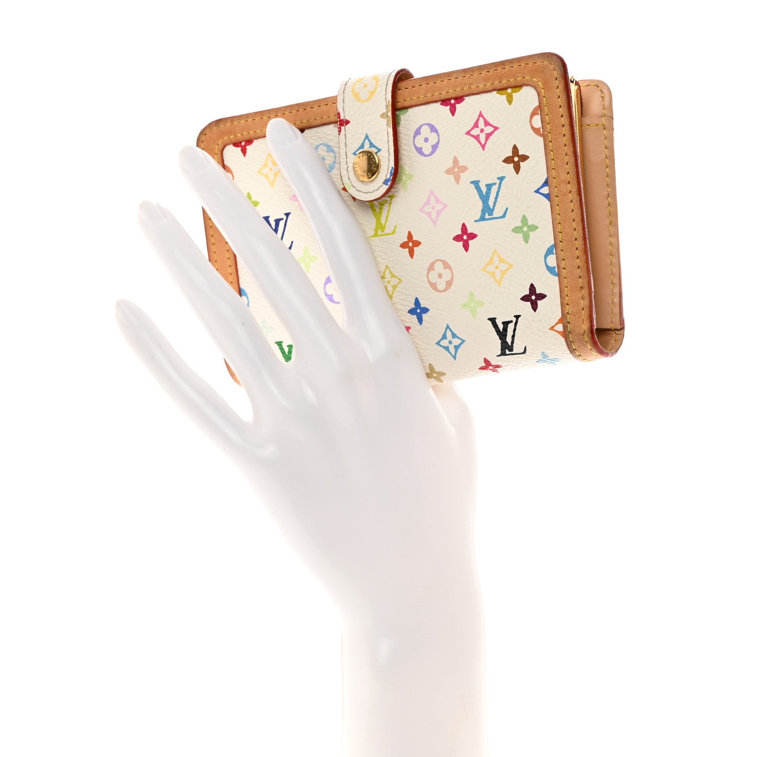 Louis Vuitton Monogram Multicolor French Purse Wallet White 2 of 12