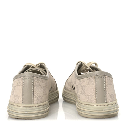 Gucci Washed Cotton GG Monogram Calfskin Womens Low Top Sneakers 35.5 White Mystic White Great White 6 of 11