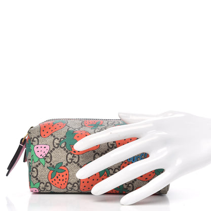 Gucci GG Supreme Monogram Strawberry Cosmetic Case 2 of 9
