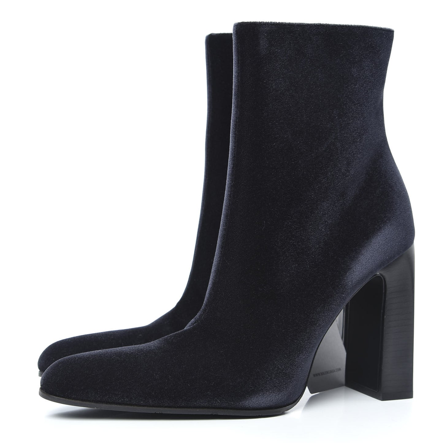 Smooth Velvet Ankle Boots 39 Black
