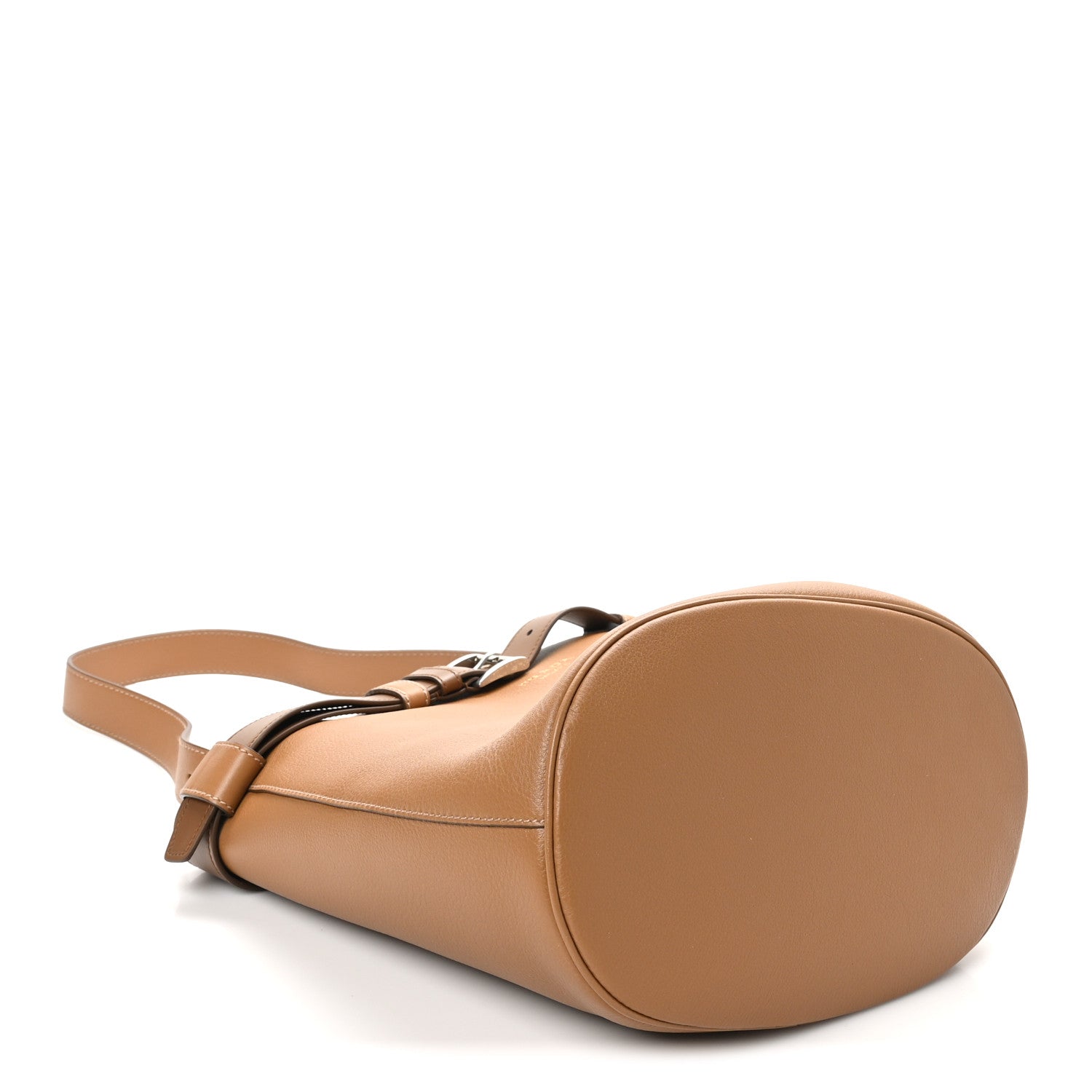 Prada Calfskin Buckle Bucket Bag With Belt Caramel 4 of 10