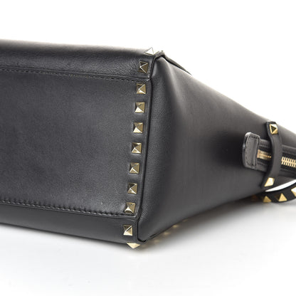 Valentino Garavani Vitello Small Rockstud Double Handle Tote Black 12 of 12