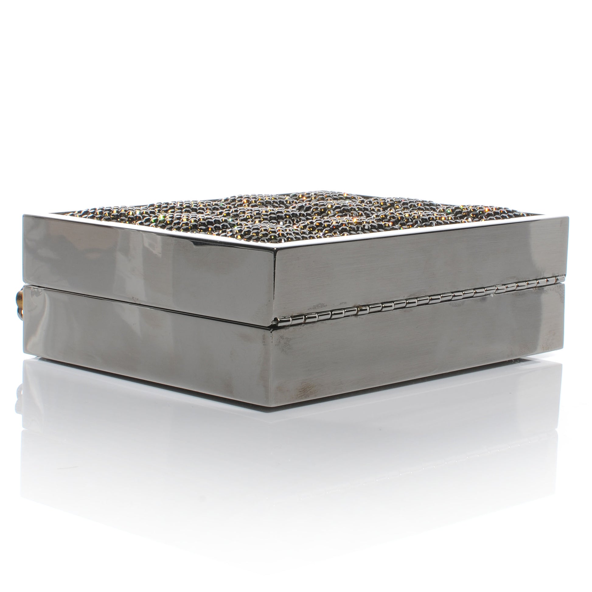 Chanel Crystal Square Quilted Box Clutch Bronze 4 of 8