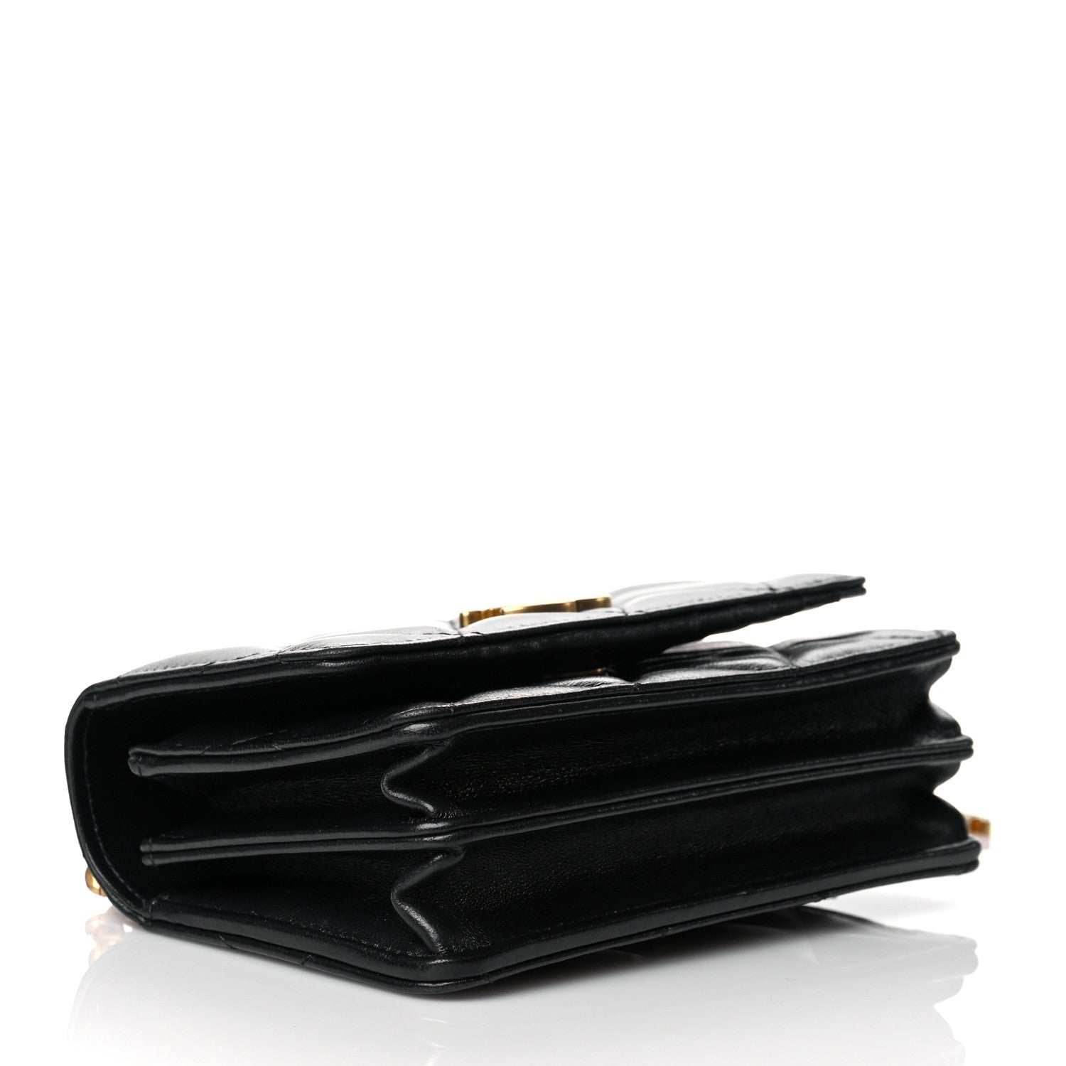 Chanel Lambskin Enamel Quilted Pending CC Clutch With Chain Black 4 of 13