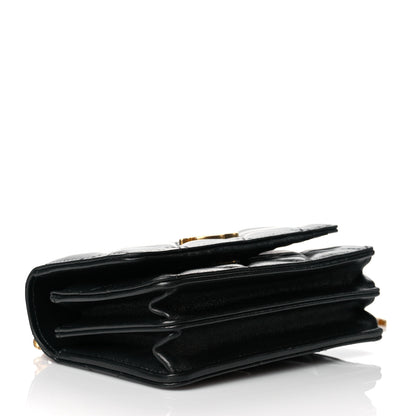 Chanel Lambskin Enamel Quilted Pending CC Clutch With Chain Black 4 of 13
