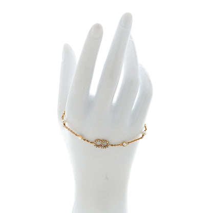 Christian Dior Crystal Pearl Clair D Lune Bracelet  Gold 2 of 4