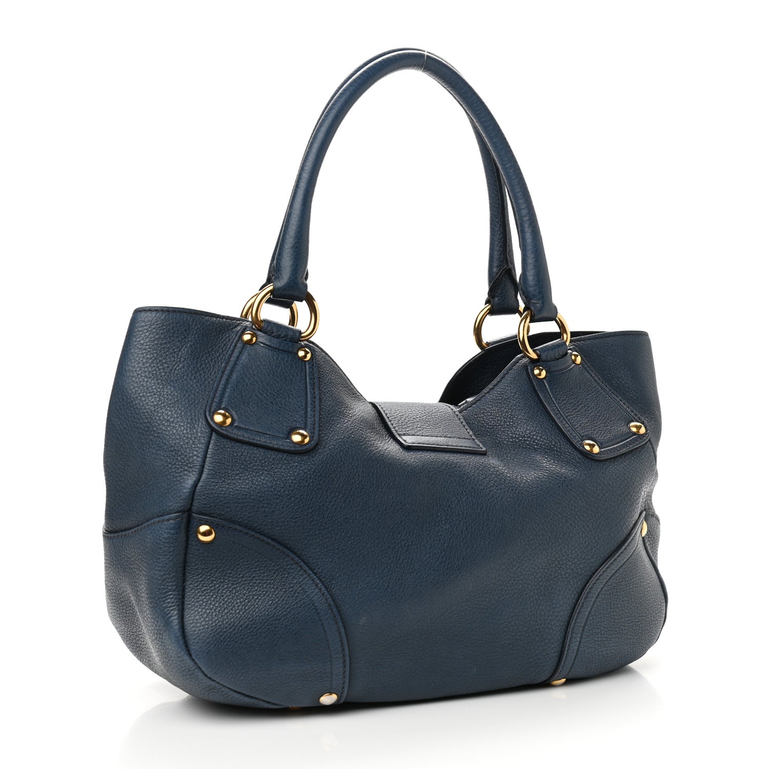 Prada Vitello Daino Pushlock Tote Bleuette 2 of 11