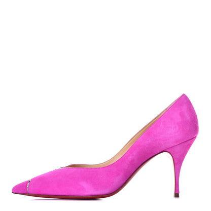 Christian Louboutin Veau Velours Strass 80 Pumps 37 Diva Pink 1 of 8