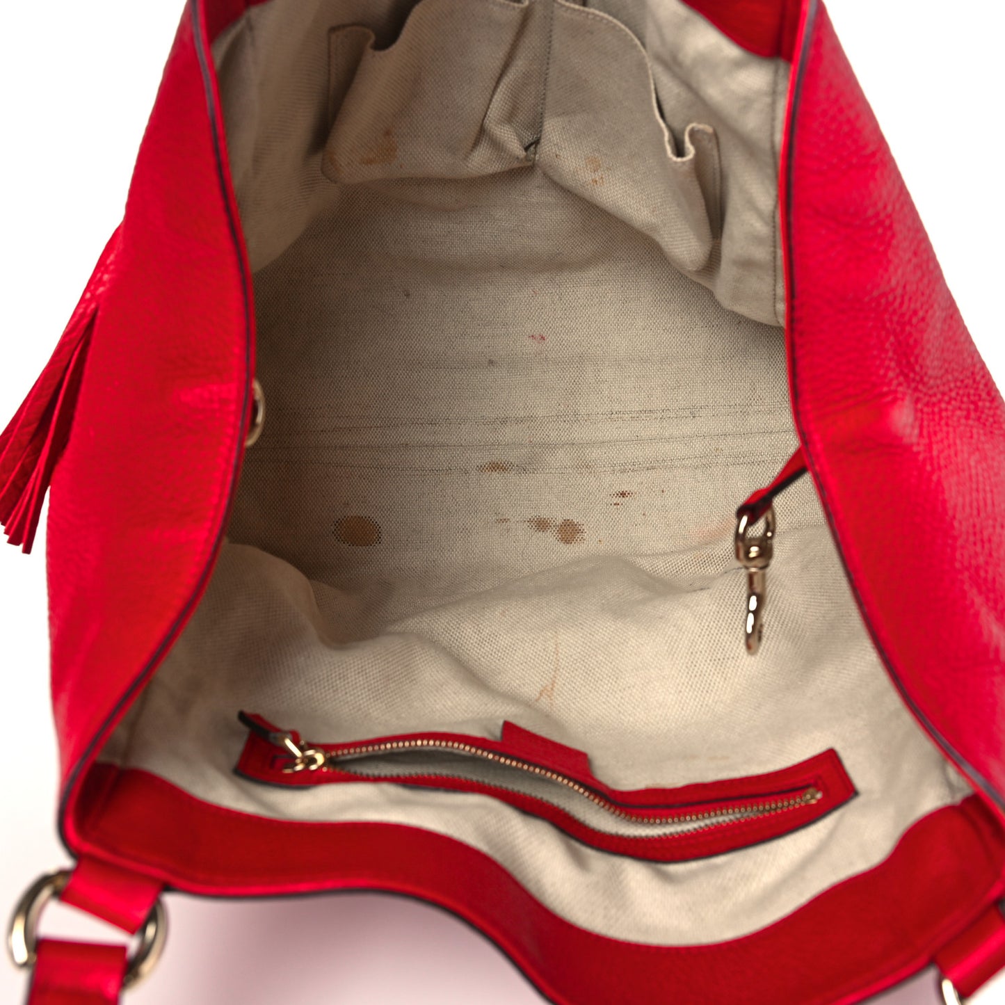 Pebbled Calfskin Medium Soho Shoulder Bag Red