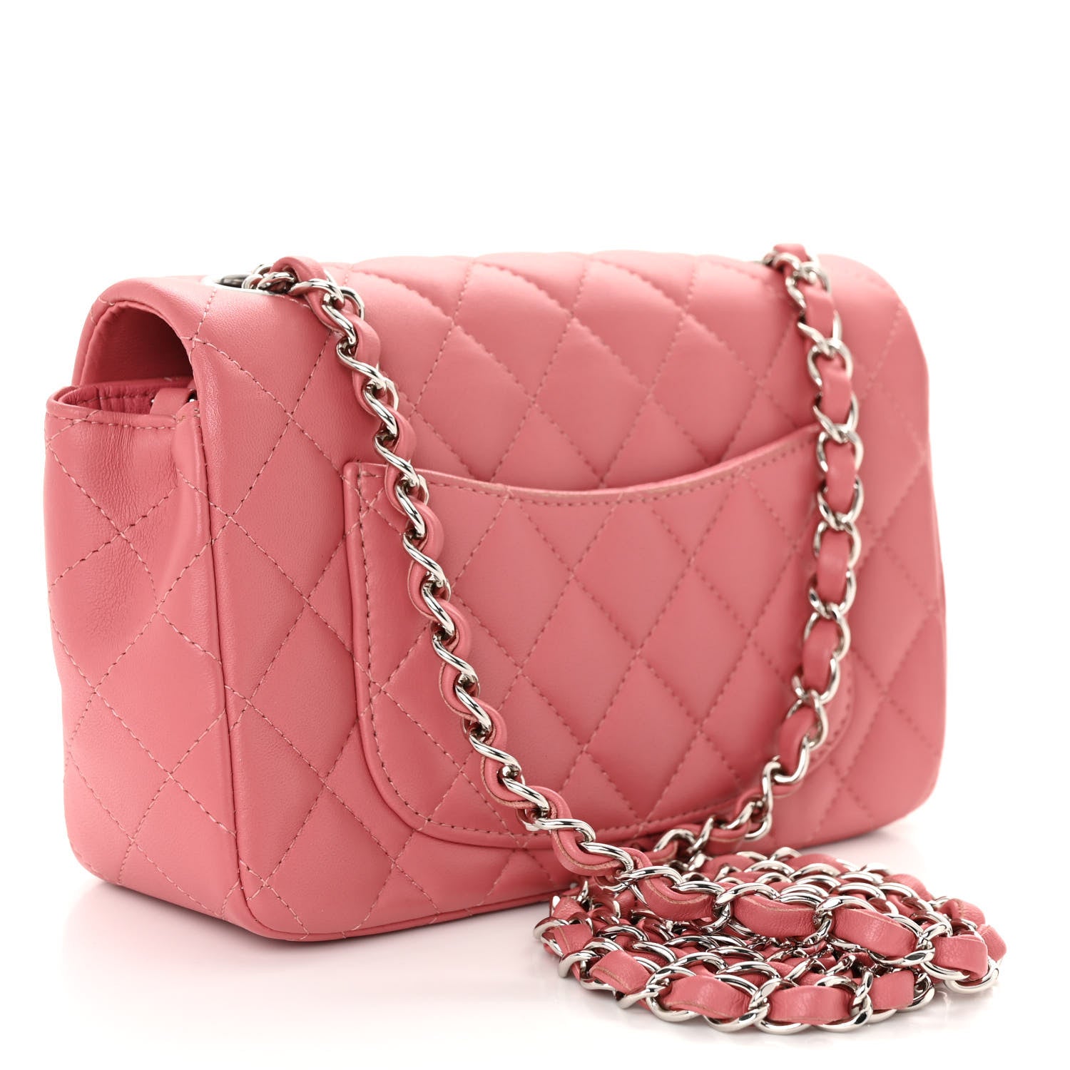 Chanel Lambskin Quilted Mini Rectangular Flap Pink 3 of 10