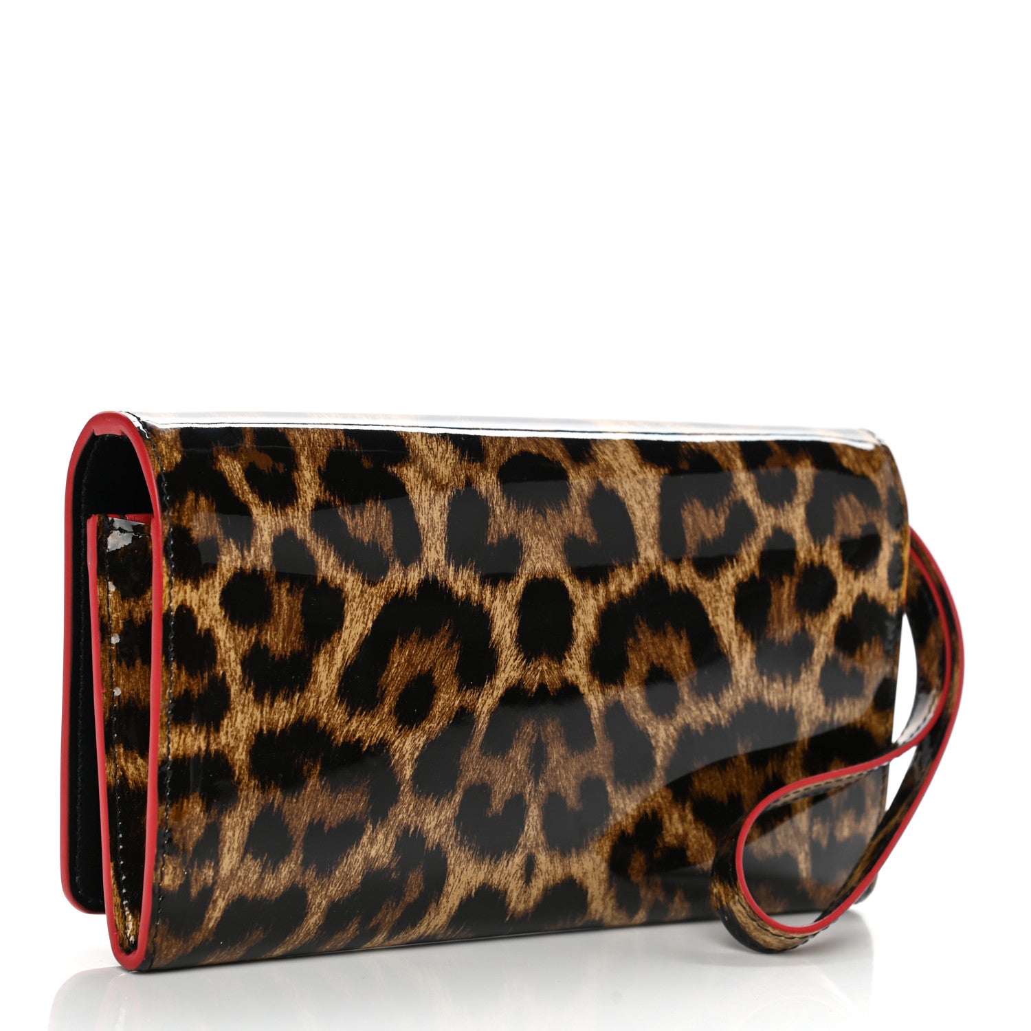 Christian Louboutin Patent Spiked Macaron Flap Wallet Leopard 3 of 7
