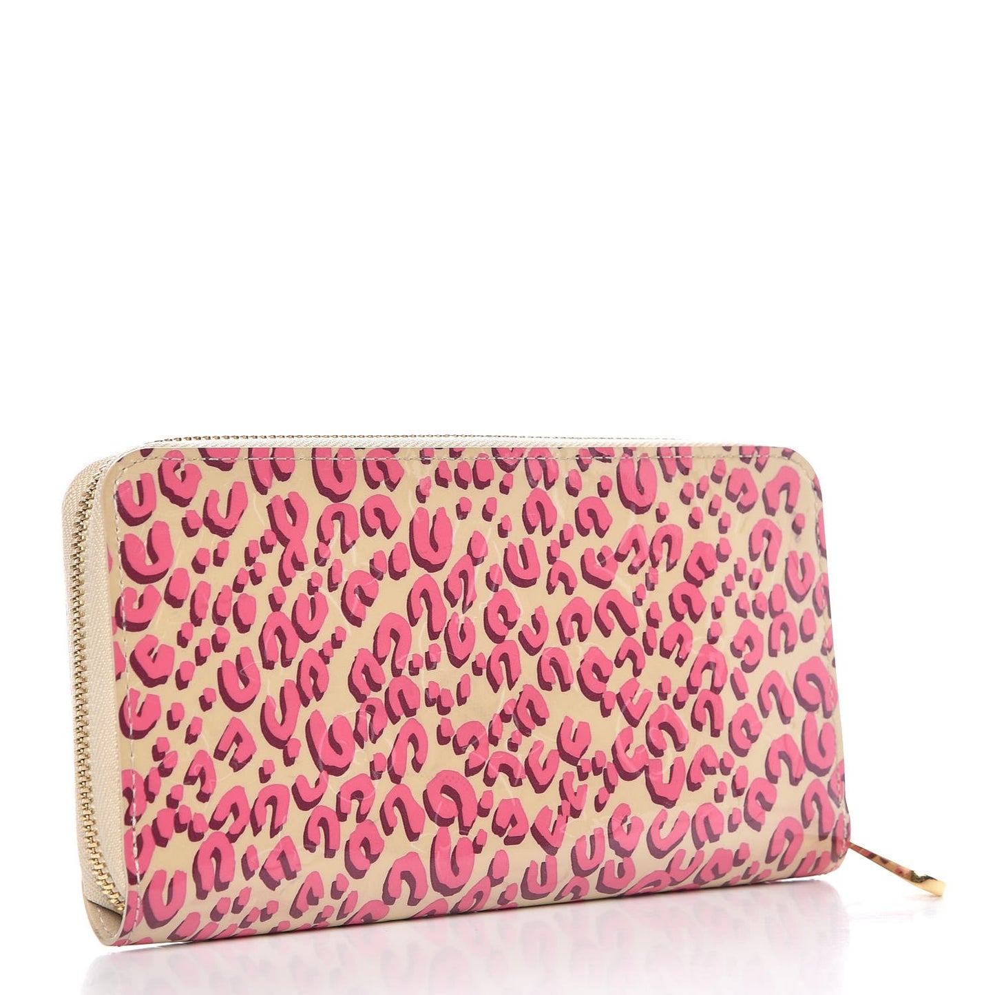 Vernis Leopard Zippy Wallet Blanc Corail
