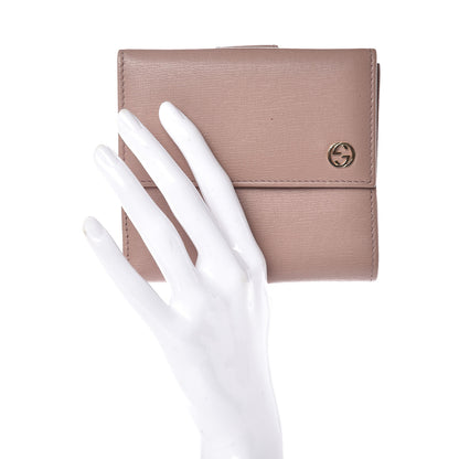 Gucci Calfskin Interlocking G French Flap Wallet Antique Rose 2 of 11